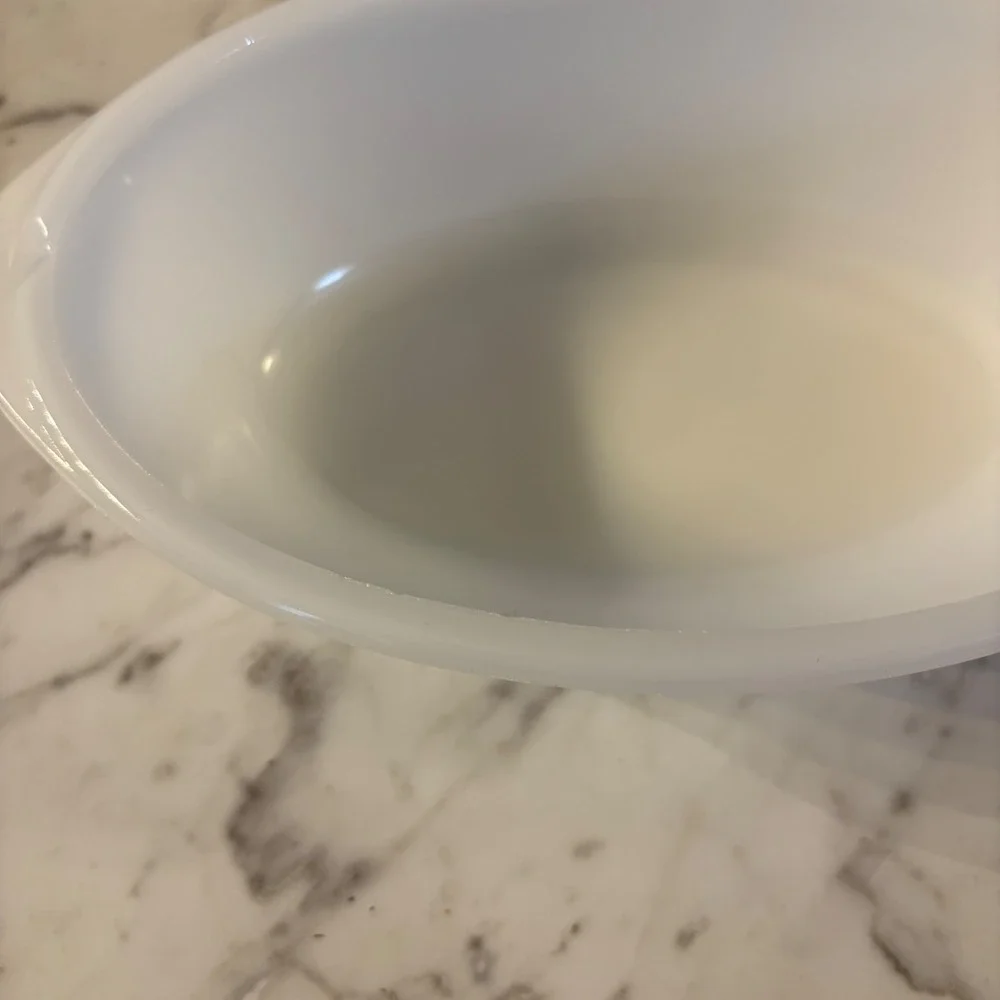 Glasbake White Milk Glass Oval Casserole Baking Dish 1 Qt J-235 Made in USA‎